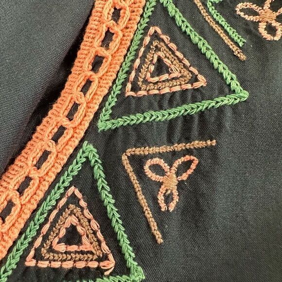 O'Neill Women's M Cold Shoulder Tunic Dress Blue Embroidered Boho Beach Cover Up - Picture 5 of 10